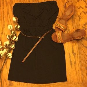 Black strapless dress